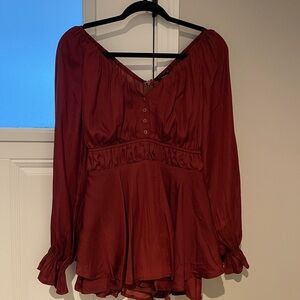 Forever 21 Burgundy Jumpsuit